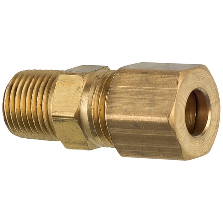 AGS Brass Compression Connector, 1/4 Tube, Male (1/8-27 NPT), 1/bag CF-12B